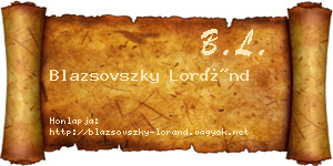 Blazsovszky Loránd névjegykártya